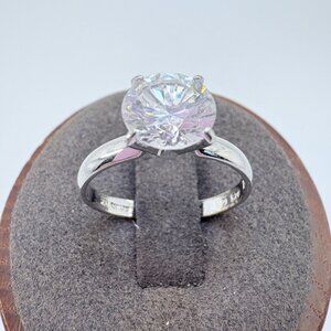 VTG Sterling Silver 925 Cubic Zirconia Brilliant Cut Prong Set Ring Size 6.75